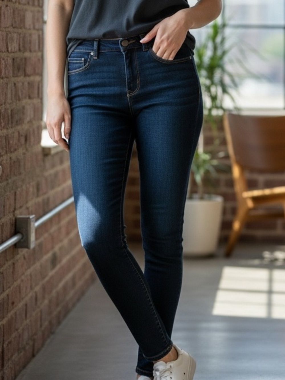 Democracy Black Skinny Jeans with Dark Wash